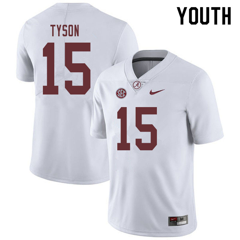 Youth #15 Paul Tyson Alabama Crimson Tide College Football Jerseys Sale-White